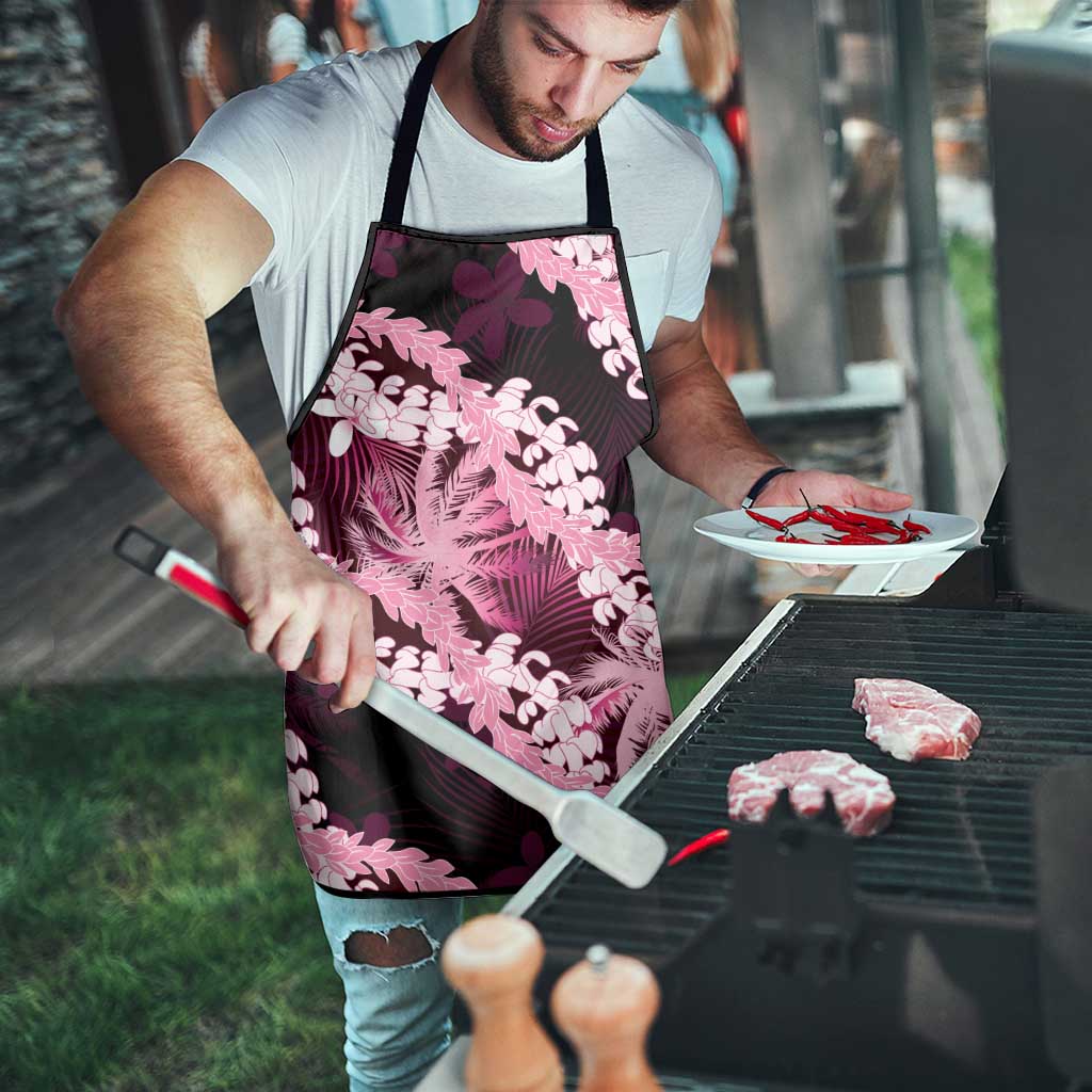 Puakenikeni Maile Lei Apron Frangipani Pink Tropical Leaves