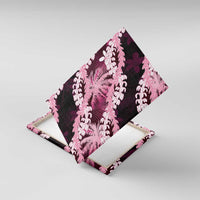 Puakenikeni Maile Lei Canvas Wall Art Frangipani Pink Tropical Leaves
