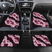 Puakenikeni Maile Lei Car Mats Frangipani Pink Tropical Leaves