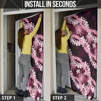 Puakenikeni Maile Lei Door Cover Frangipani Pink Tropical Leaves