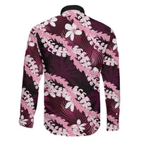 Puakenikeni Maile Lei Family Matching Summer Maxi Dress and Hawaiian Shirt Frangipani Pink Tropical Leaves LT01 - Polynesian Pride