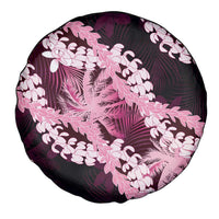 Puakenikeni Maile Lei Spare Tire Cover Frangipani Pink Tropical Leaves