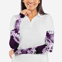 Puakenikeni Maile Lei Arm Sleeves Frangipani Purple Tropical Leaves