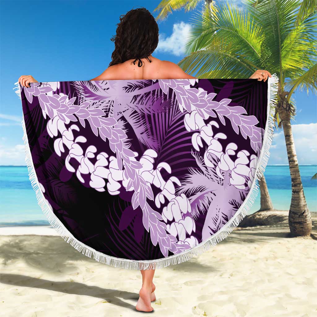 Puakenikeni Maile Lei Beach Blanket Frangipani Purple Tropical Leaves