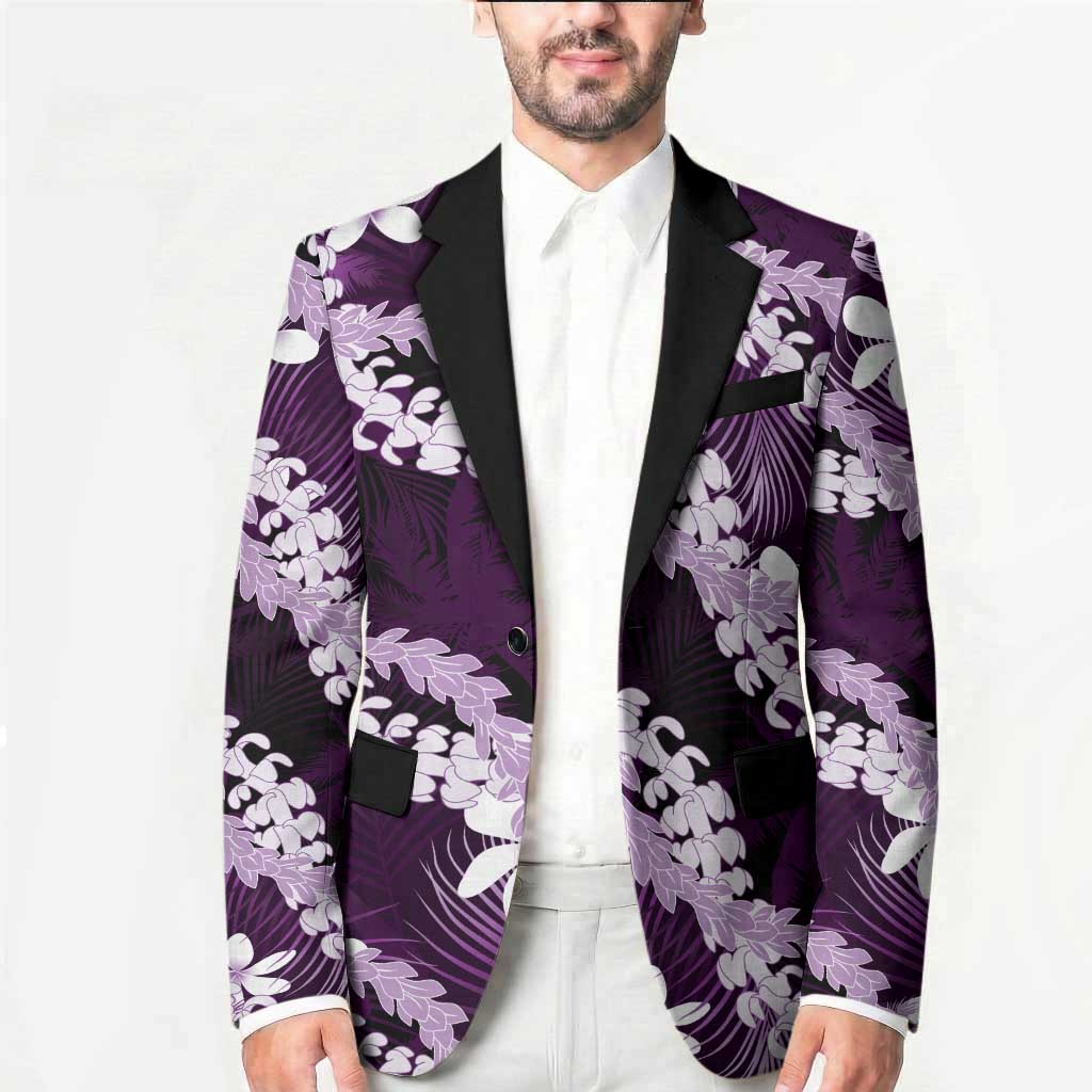 Puakenikeni Maile Lei Blazer Frangipani Purple Tropical Leaves