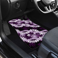 Puakenikeni Maile Lei Car Mats Frangipani Purple Tropical Leaves