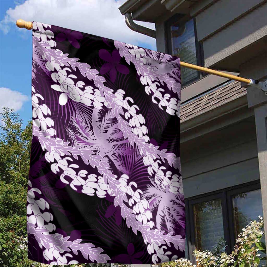 Puakenikeni Maile Lei Garden Flag Frangipani Purple Tropical Leaves