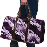 Puakenikeni Maile Lei Travel Bag Frangipani Purple Tropical Leaves LT01 - Polynesian Pride