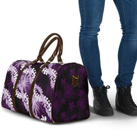 Puakenikeni Maile Lei Travel Bag Frangipani Purple Tropical Leaves LT01 - Polynesian Pride