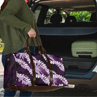 Puakenikeni Maile Lei Travel Bag Frangipani Purple Tropical Leaves LT01 - Polynesian Pride