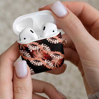 Puakenikeni Maile Lei AirPods Case Frangipani Red Tropical Leaves