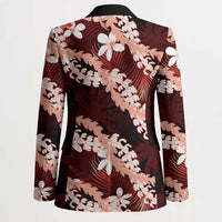 Puakenikeni Maile Lei Blazer Frangipani Red Tropical Leaves LT01 - Polynesian Pride