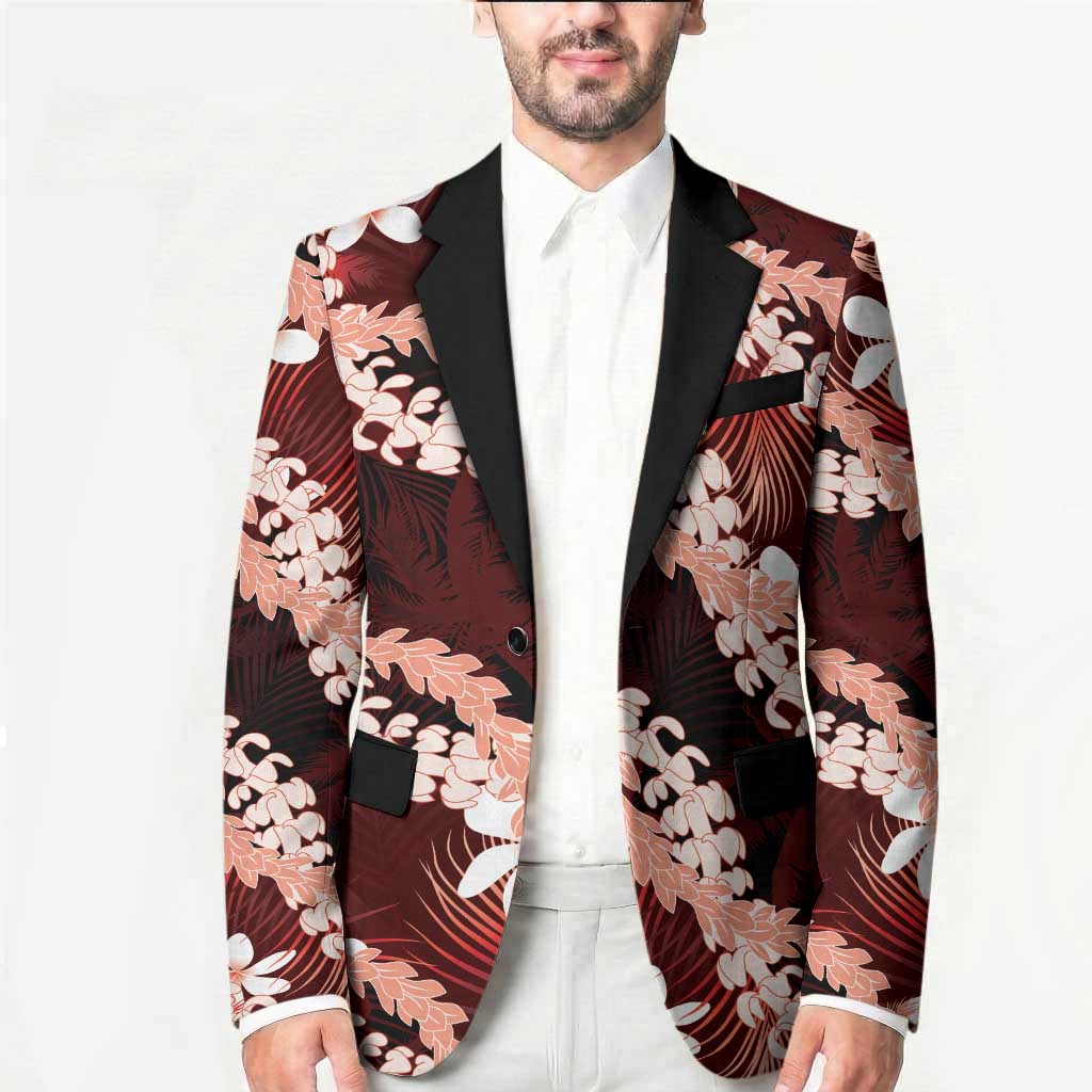 Puakenikeni Maile Lei Blazer Frangipani Red Tropical Leaves LT01 - Polynesian Pride