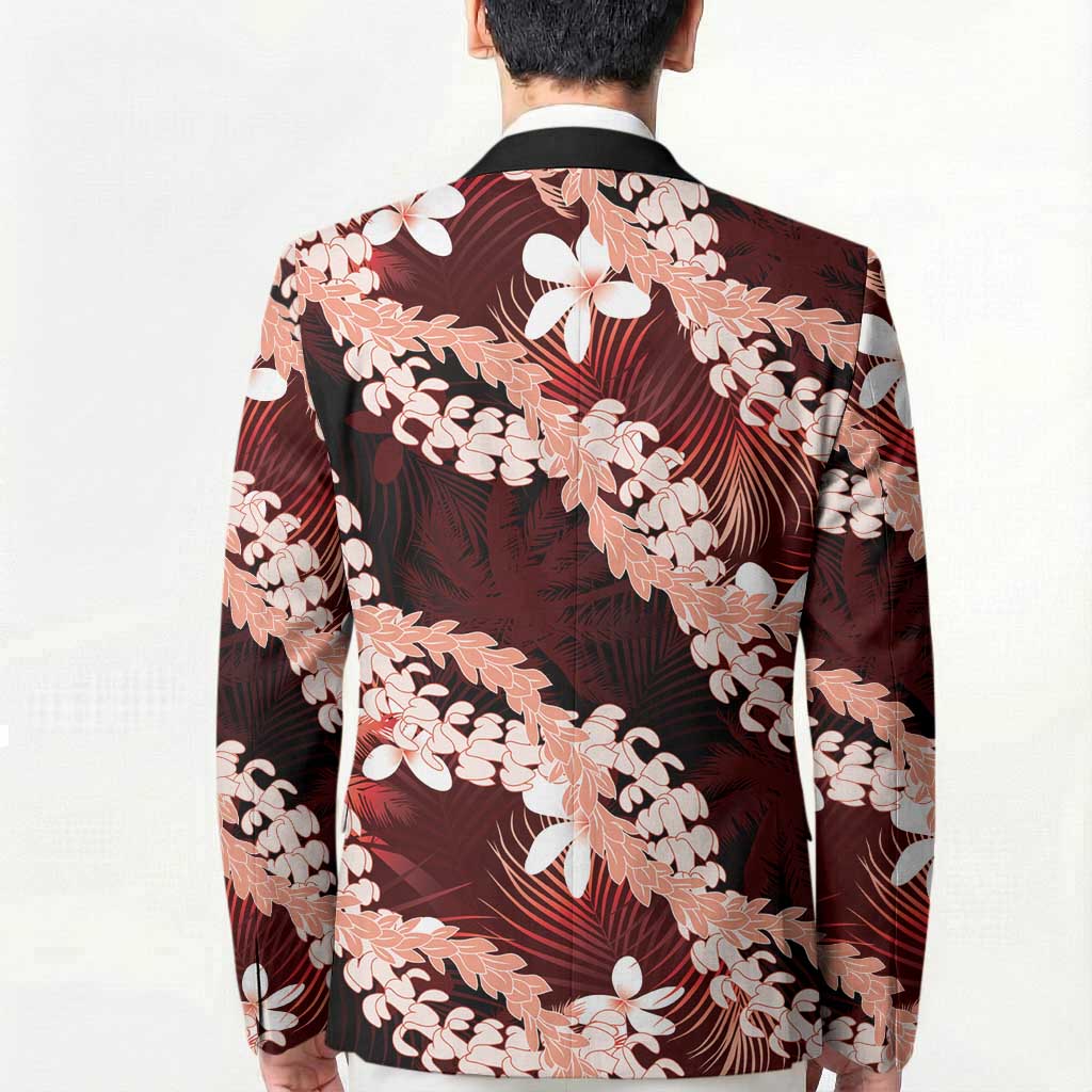 Puakenikeni Maile Lei Blazer Frangipani Red Tropical Leaves LT01 - Polynesian Pride