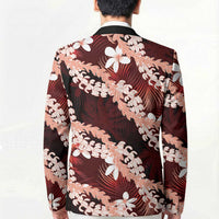Puakenikeni Maile Lei Blazer Frangipani Red Tropical Leaves LT01 - Polynesian Pride