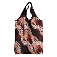 Puakenikeni Maile Lei Grocery Bag Frangipani Red Tropical Leaves