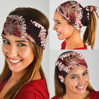 Puakenikeni Maile Lei Neck Gaiter Frangipani Red Tropical Leaves