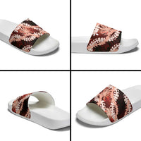 Puakenikeni Maile Lei Slide Sandals Frangipani Red Tropical Leaves