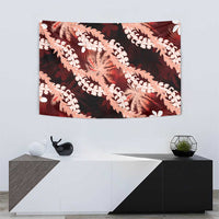 Puakenikeni Maile Lei Tapestry Frangipani Red Tropical Leaves