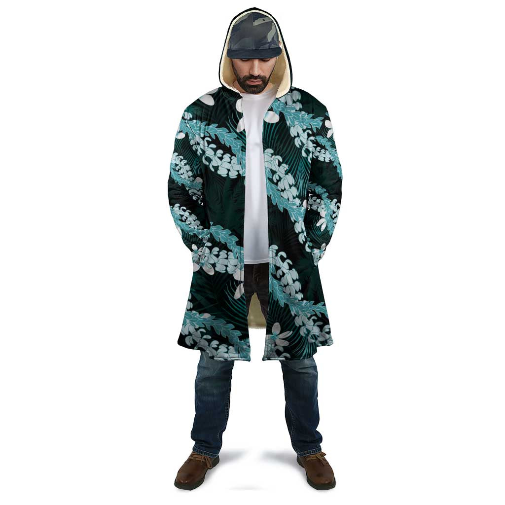 Puakenikeni Maile Lei Cloak Frangipani Turquoise Tropical Leaves