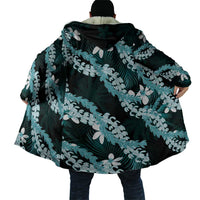 Puakenikeni Maile Lei Cloak Frangipani Turquoise Tropical Leaves