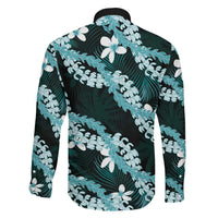 Puakenikeni Maile Lei Family Matching Puletasi and Hawaiian Shirt Frangipani Turquoise Tropical Leaves LT01 - Polynesian Pride