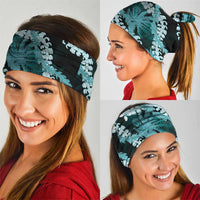 Puakenikeni Maile Lei Neck Gaiter Frangipani Turquoise Tropical Leaves