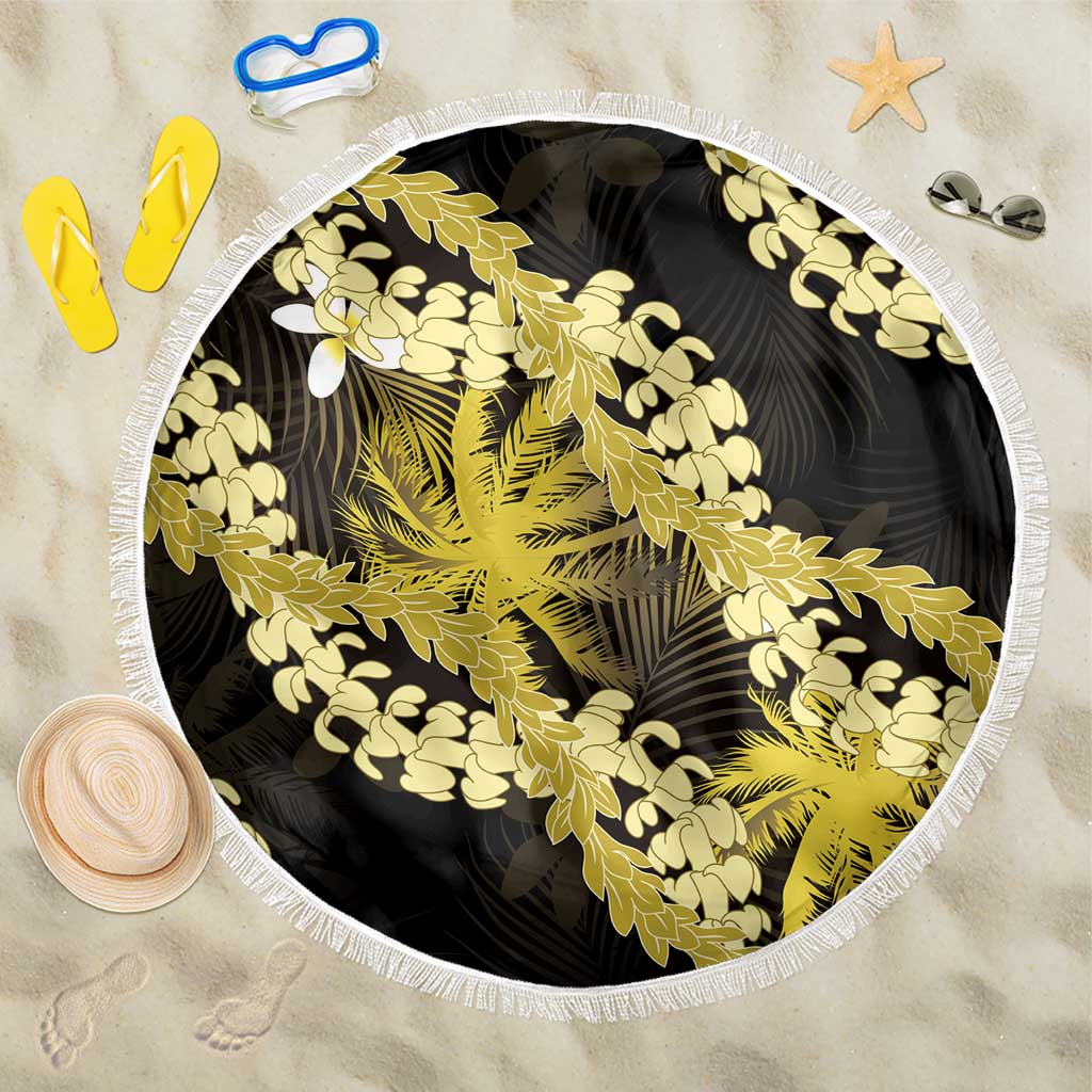 Puakenikeni Maile Lei Beach Blanket Frangipani Yellow Tropical Leaves