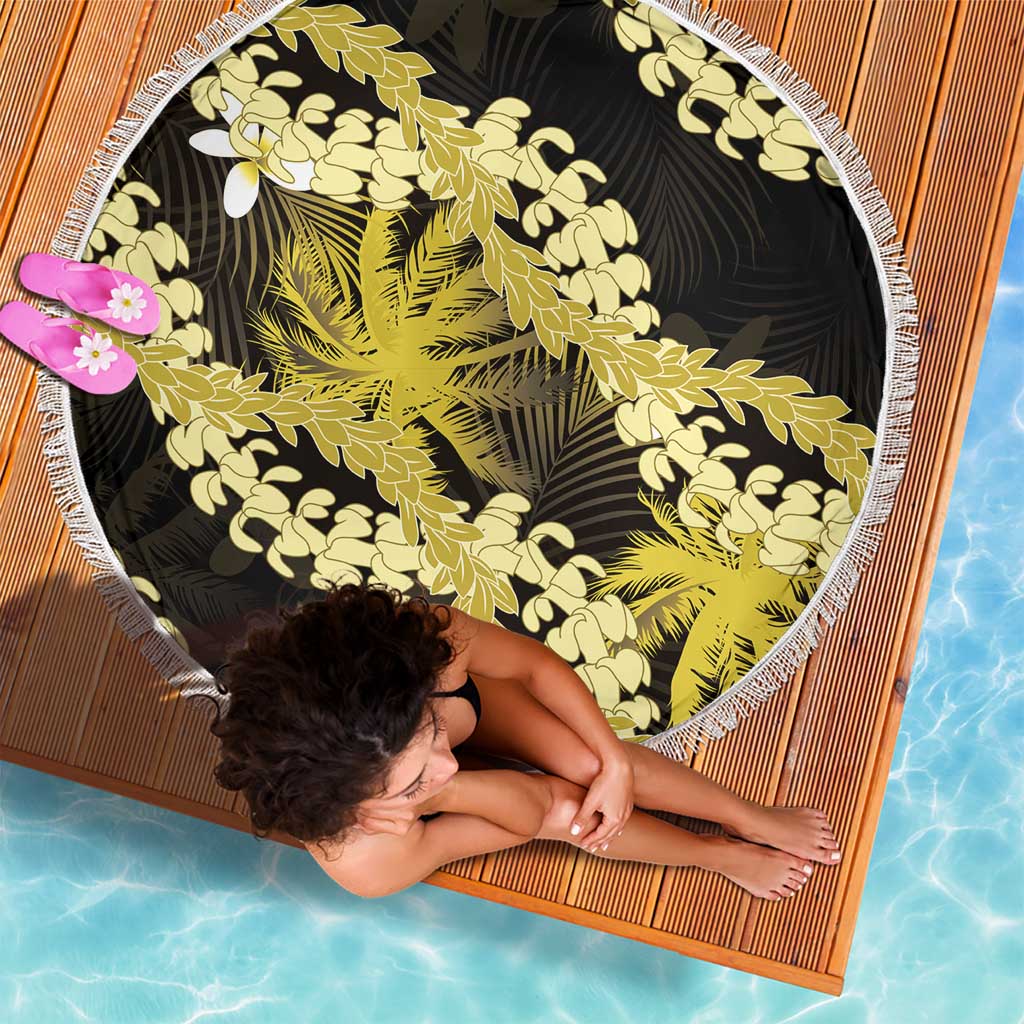Puakenikeni Maile Lei Beach Blanket Frangipani Yellow Tropical Leaves