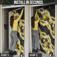 Puakenikeni Maile Lei Door Cover Frangipani Yellow Tropical Leaves