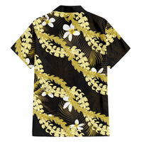 Puakenikeni Maile Lei Family Matching Puletasi and Hawaiian Shirt Frangipani Yellow Tropical Leaves LT01 - Polynesian Pride