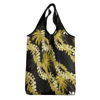 Puakenikeni Maile Lei Grocery Bag Frangipani Yellow Tropical Leaves