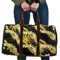 Puakenikeni Maile Lei Travel Bag Frangipani Yellow Tropical Leaves