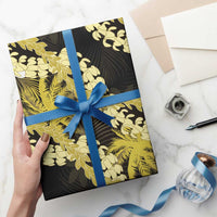 Puakenikeni Maile Lei Wrapping Paper Frangipani Yellow Tropical Leaves