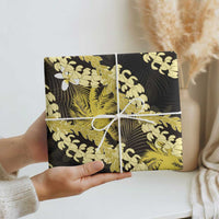 Puakenikeni Maile Lei Wrapping Paper Frangipani Yellow Tropical Leaves