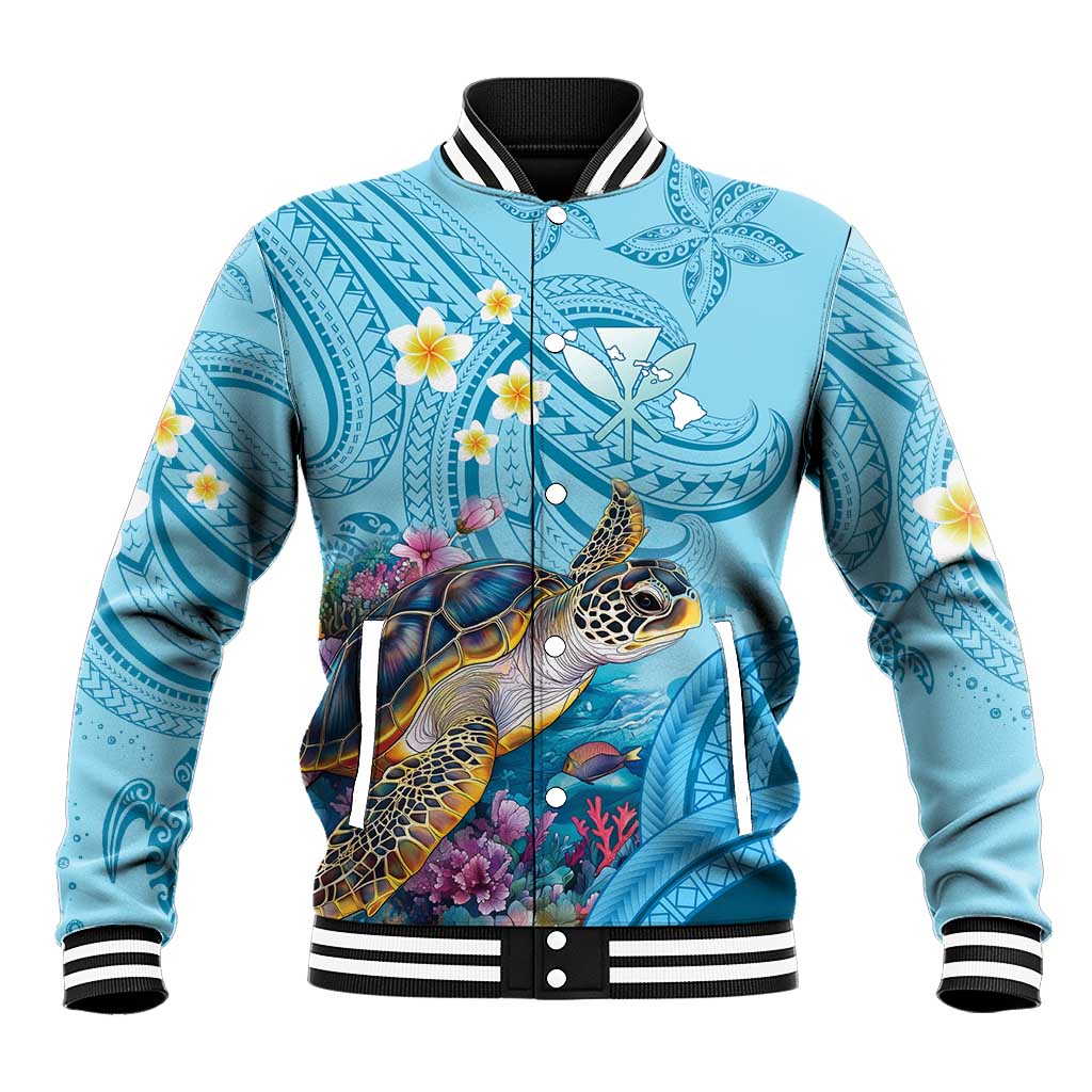 Personalized Hawaii Sea Turtle Baseball Jacket Hawaii Map Ocean Vibes