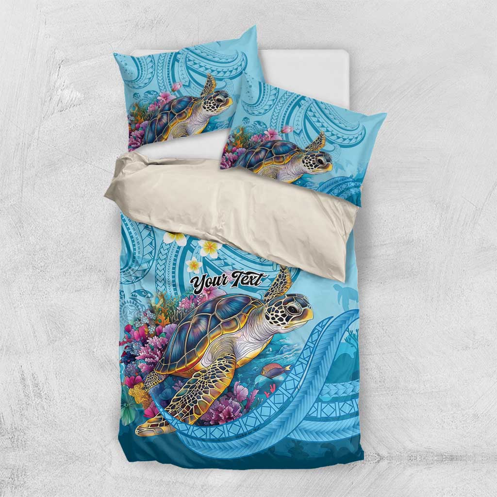 Personalized Hawaii Sea Turtle Bedding Set Hawaii Map Ocean Vibes