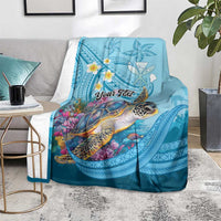 Personalized Hawaii Sea Turtle Blanket Hawaii Map Ocean Vibes