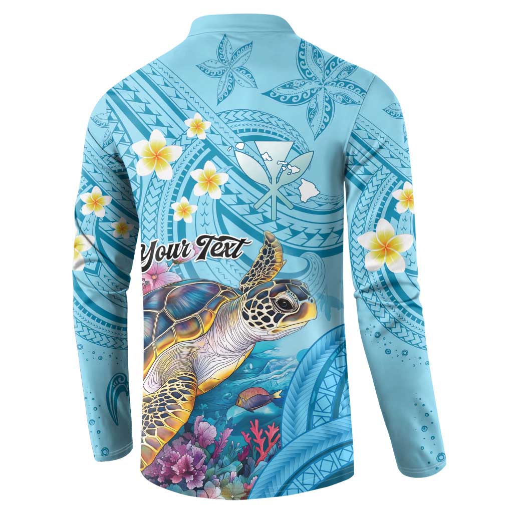 Personalized Hawaii Sea Turtle Button Sweatshirt Hawaii Map Ocean Vibes