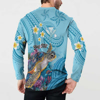 Personalized Hawaii Sea Turtle Button Sweatshirt Hawaii Map Ocean Vibes