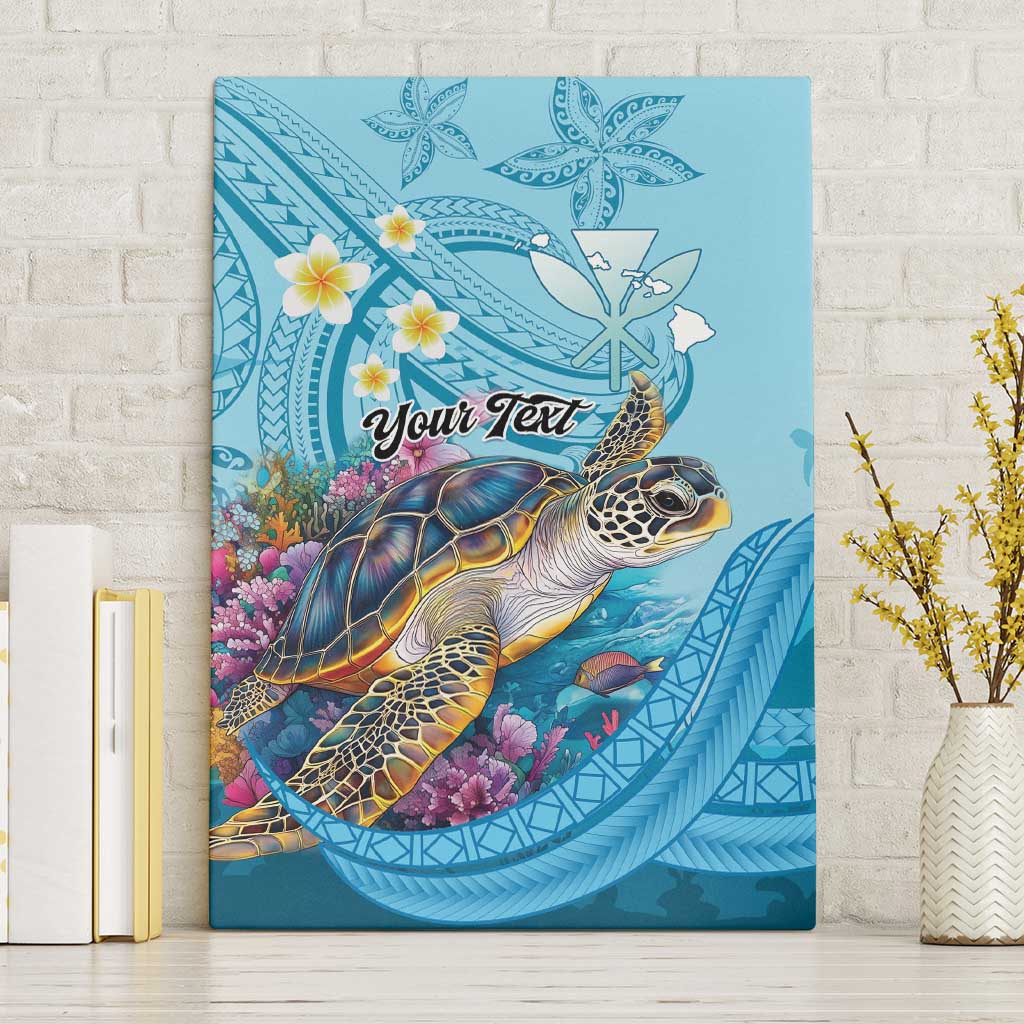 Personalized Hawaii Sea Turtle Canvas Wall Art Hawaii Map Ocean Vibes