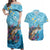 Personalized Hawaii Sea Turtle Couples Matching Off Shoulder Maxi Dress and Hawaiian Shirt Hawaii Map Ocean Vibes