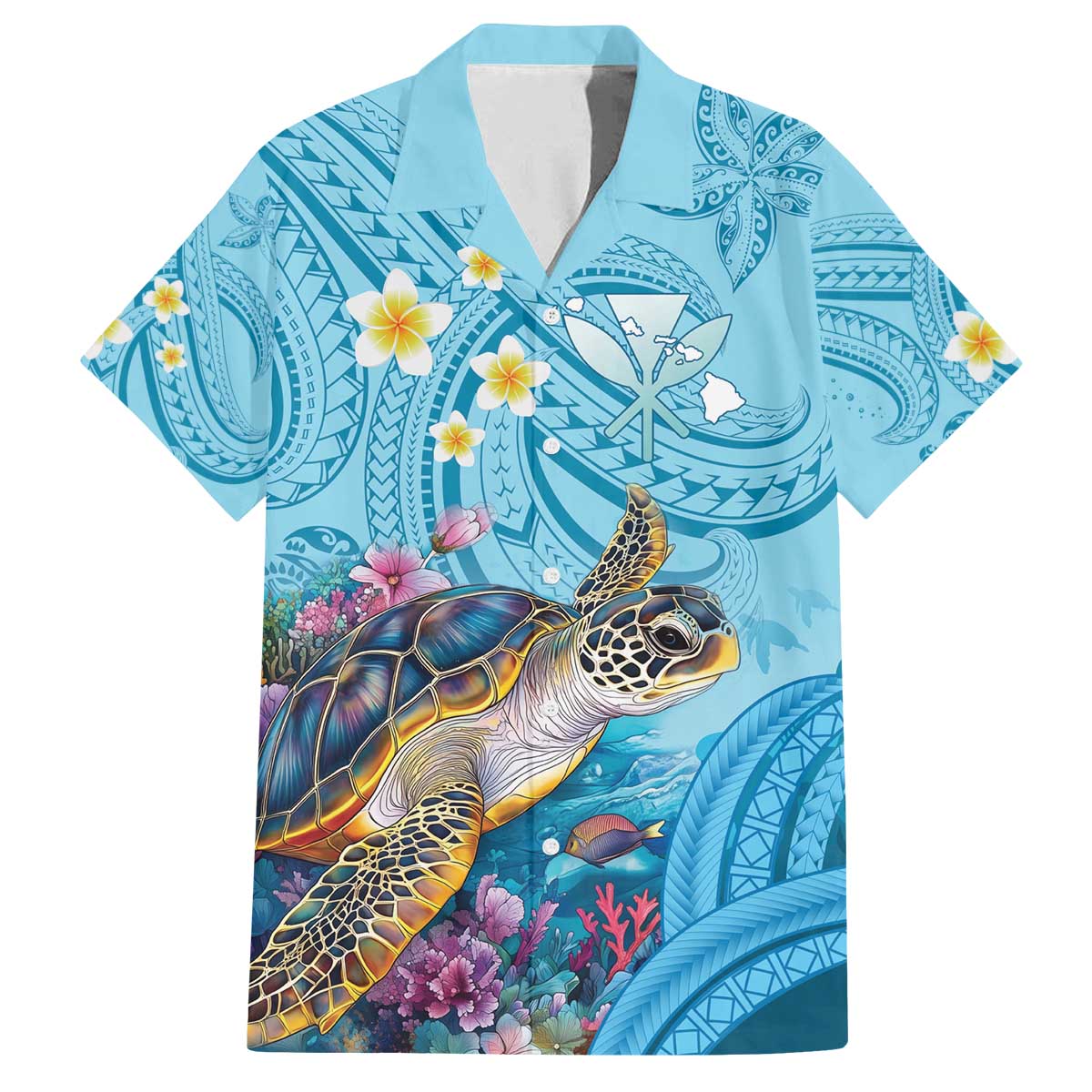 Personalized Hawaii Sea Turtle Family Matching Off The Shoulder Long Sleeve Dress and Hawaiian Shirt Hawaii Map Ocean Vibes