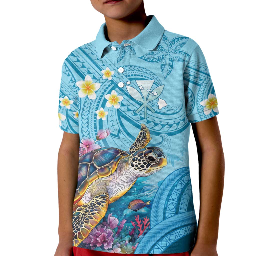 Personalized Hawaii Sea Turtle Kid Polo Shirt Hawaii Map Ocean Vibes