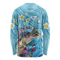Personalized Hawaii Sea Turtle Long Sleeve Shirt Hawaii Map Ocean Vibes