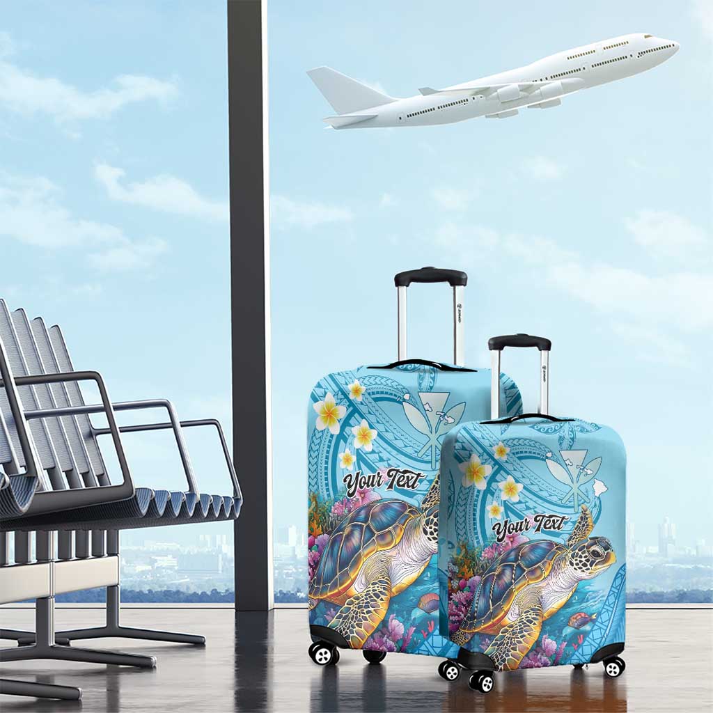 Personalized Hawaii Sea Turtle Luggage Cover Hawaii Map Ocean Vibes