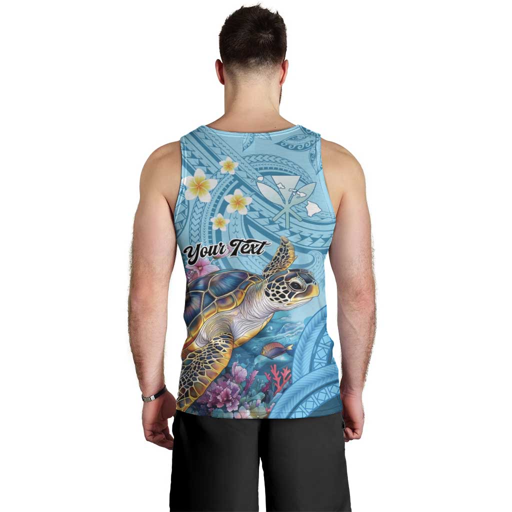 Personalized Hawaii Sea Turtle Men Tank Top Hawaii Map Ocean Vibes