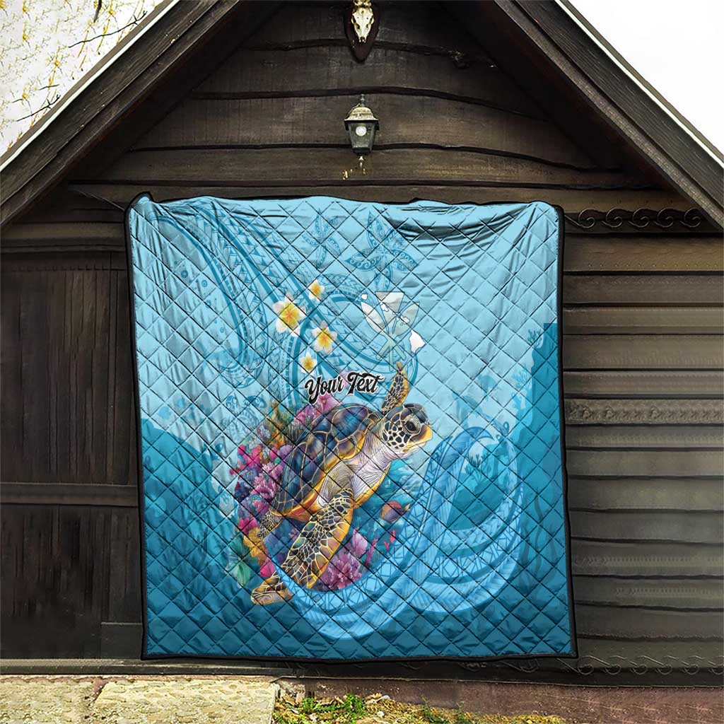 Personalized Hawaii Sea Turtle Quilt Hawaii Map Ocean Vibes