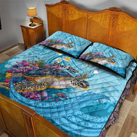 Personalized Hawaii Sea Turtle Quilt Bed Set Hawaii Map Ocean Vibes