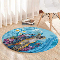Personalized Hawaii Sea Turtle Round Carpet Hawaii Map Ocean Vibes